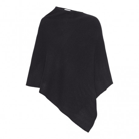 Schwarzer Poncho aus gestricktem Kaschmir