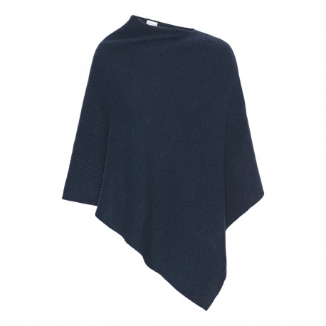 Marinblauer Kaschmir Poncho