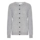 Grau melierte Kaschmir-Strickjacke