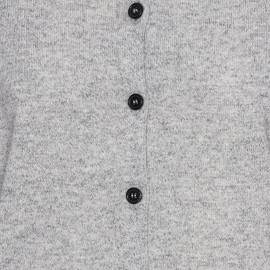 Grau melierte Kaschmir-Strickjacke