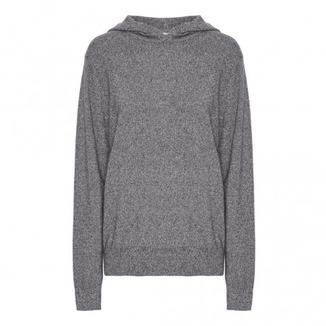 Grau melierte Kaschmir Hoodie