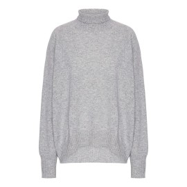 Hellgrau oversize Kaschmir-Pullover