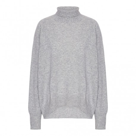 Hellgrau oversize Kaschmir-Pullover