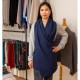 Schal mit Knöpfen aus Indigo Merino / Kaschmir