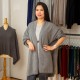 Grauer Kimono aus Merino / Kaschmir-Strick