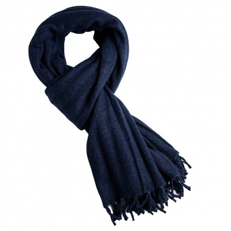 Indigo gestricktes Halstuch aus Merino/Kaschmir