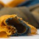 Karierter Kaschmirschal in Blau und Gelb