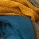 Karierter Kaschmirschal in Blau und Gelb