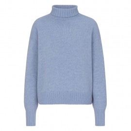 Taubenblauer oversize Kaschmir-Pullover