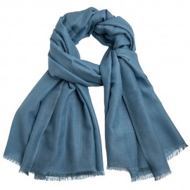 Taubenblauer Pashmina-Schal aus Kaschmir und Seide