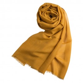 Dunkelgoldener Pashmina-Schal aus Kaschmir und Seide