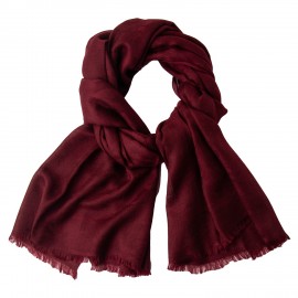 Rotbrauner Jacquard Pashmina-Schal aus reinem Kaschmir