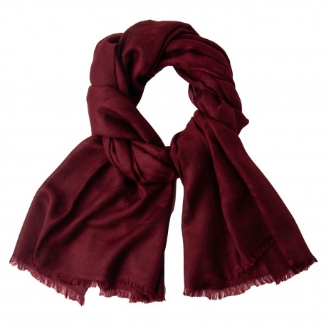 Rotbrauner Jacquard Pashmina-Schal aus reinem Kaschmir