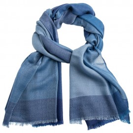 Karierter Pashmina-Schal in Blautönen
