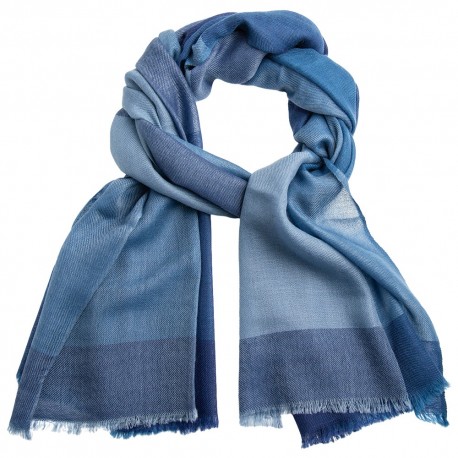 Karierter Pashmina-Schal in Blautönen