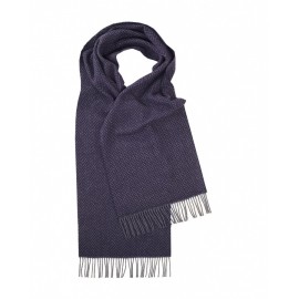 Blaues Lambswool-Tuch mit Zick-Zack-Muster