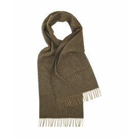 Grünes Lambswool-Tuch mit Zick-Zack-Muster