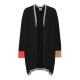 Camelfarbener Kimono mit Details in Schwarz, Grau und Orange