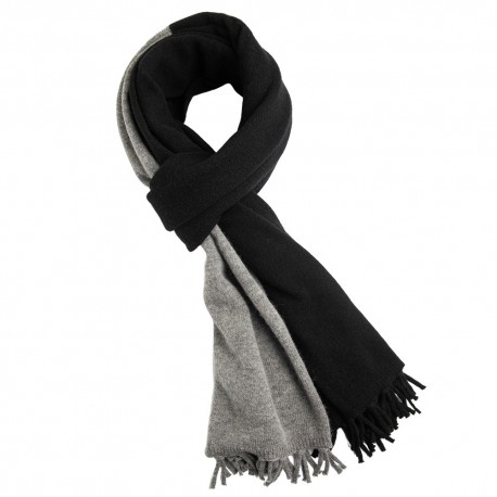 Schwarz-graues Halstuch aus Merino und Kaschmir