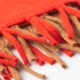 Camel-orangerotes Halstuch aus Merino und Kaschmir