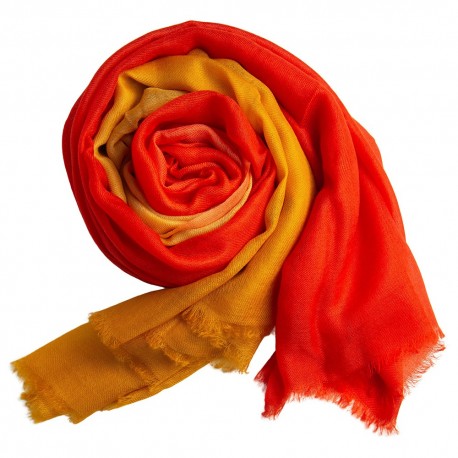 Dip-Dye Schal in Gold und Orange