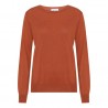 Orange Bluse aus Seide und Kaschmir mit Rundhals
