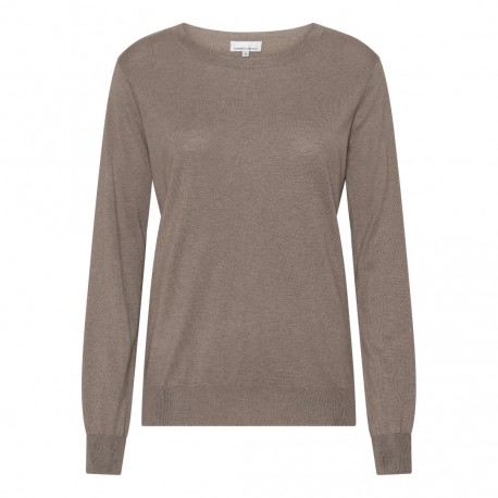 Taupegraue Bluse aus Seide und Kaschmir
