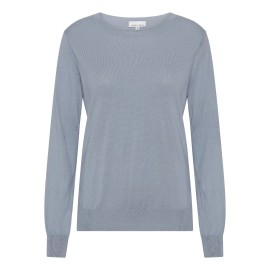 Hellblaue Bluse aus Seide und Kaschmir