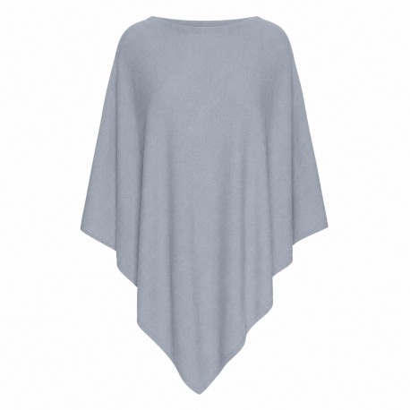 Hellblau poncho aus Seide/Kaschmir Mix