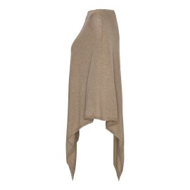 Taupe poncho aus Seide/Kaschmir Mix