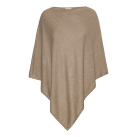 Taupe poncho aus Seide/Kaschmir Mix