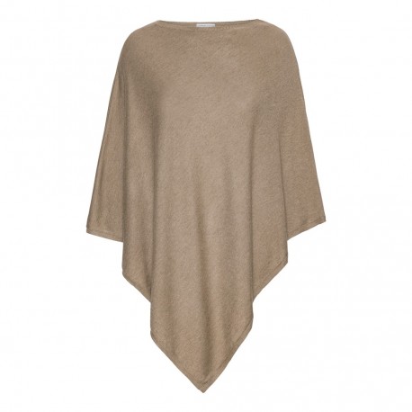 Taupe poncho aus Seide/Kaschmir Mix