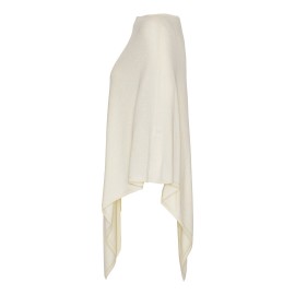Beige poncho aus Seide/Kaschmir Mix