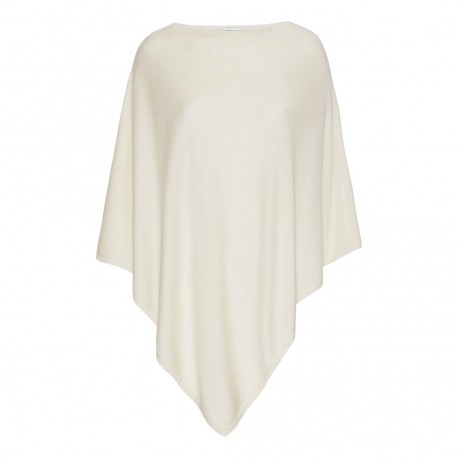 Beige poncho aus Seide/Kaschmir Mix