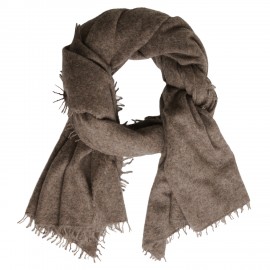 Gestricktes Kaschmir-Tuch in Naturtaupe