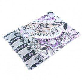 Modal/Kaschmir-Schal in violett und grauem Muster