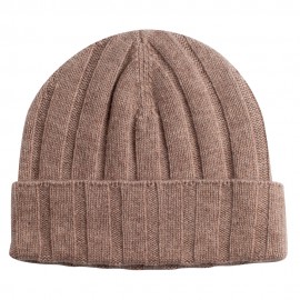 Beige Strickmütze aus Kaschmir