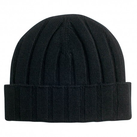Schwarze Strickmütze aus Kaschmir