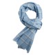 Blå rutig scarf i kashmir och ull
