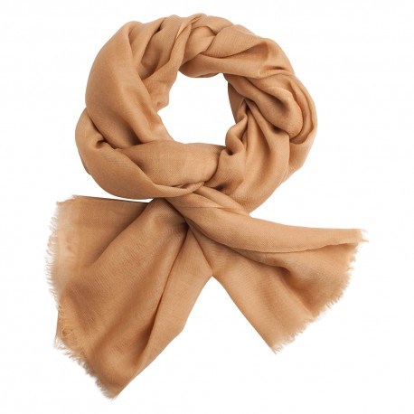 Karamellfarbener Pashmina-Schal in 2-Lagen-Twill